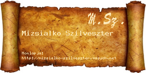 Mizsialko Szilveszter névjegykártya